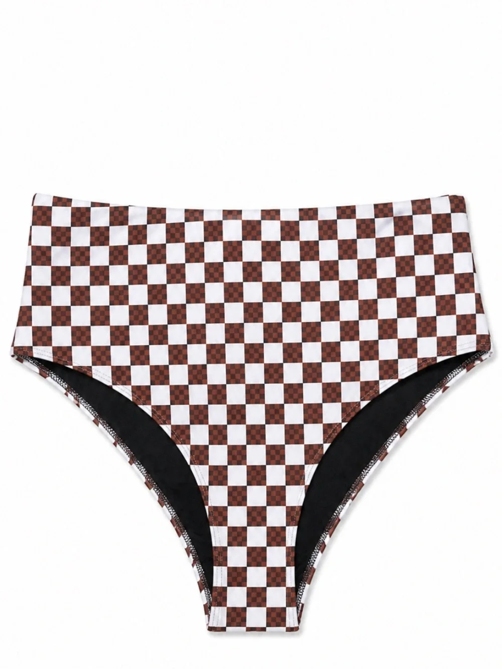 New Salt Gypsy x Free People High Cut Surf Lg Purple Brown Check Bikini Bottoms